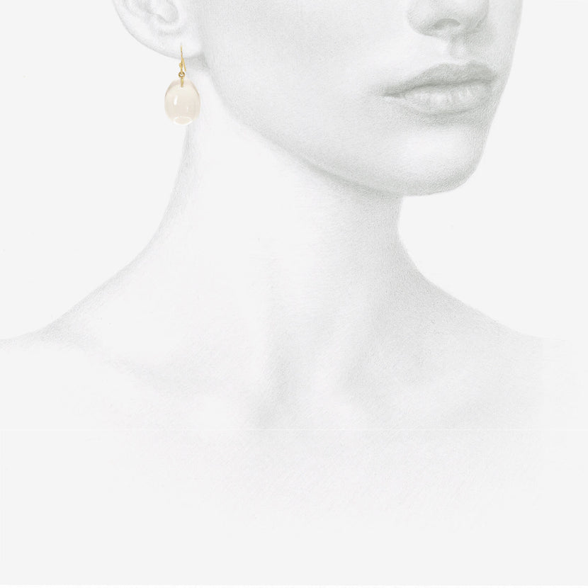 ROSANNE PUGLIESE 18K & ROCK CRYSTAL EGG EARRINGS