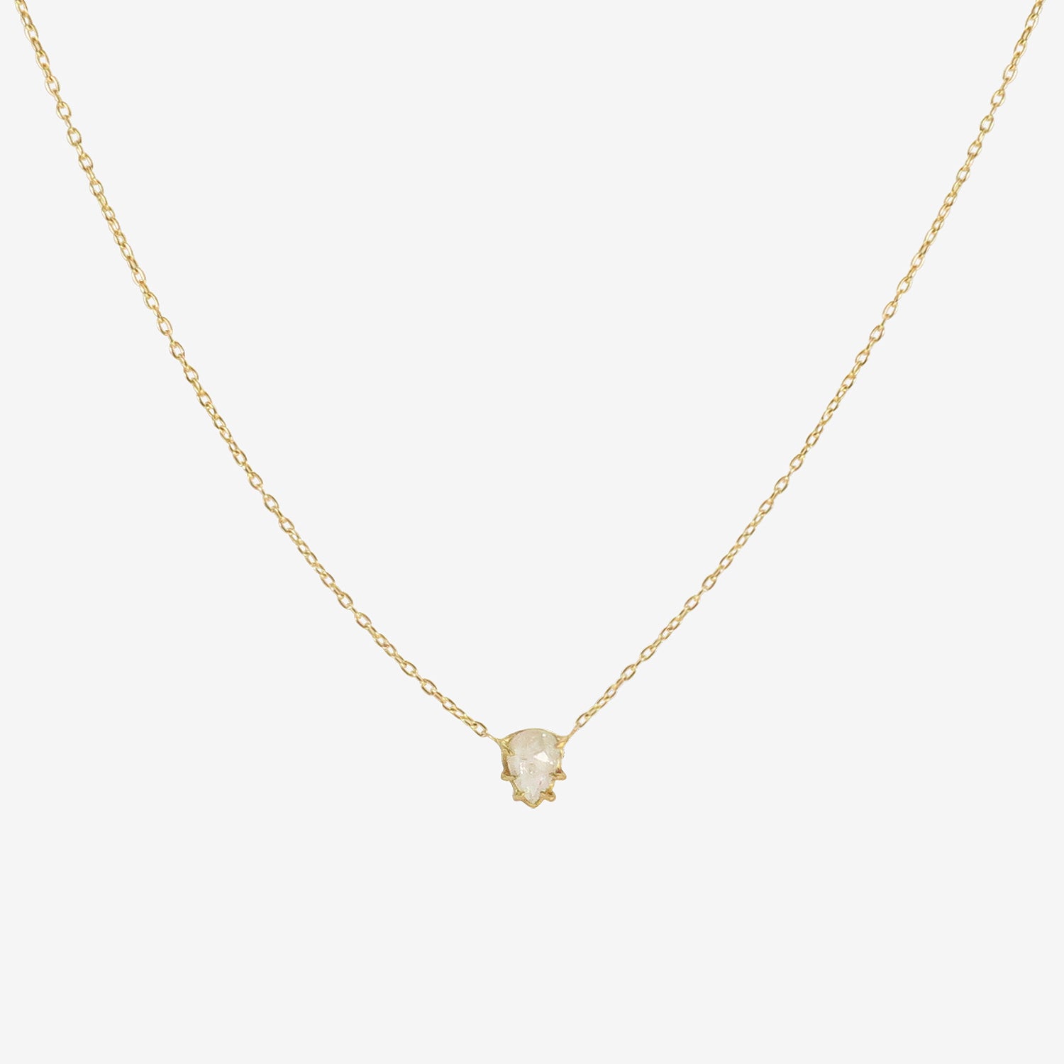 ROSANNE PUGLIESE 18K & TEARDROP-SHAPED GREY DIAMOND GEM PENDANT, .58CT