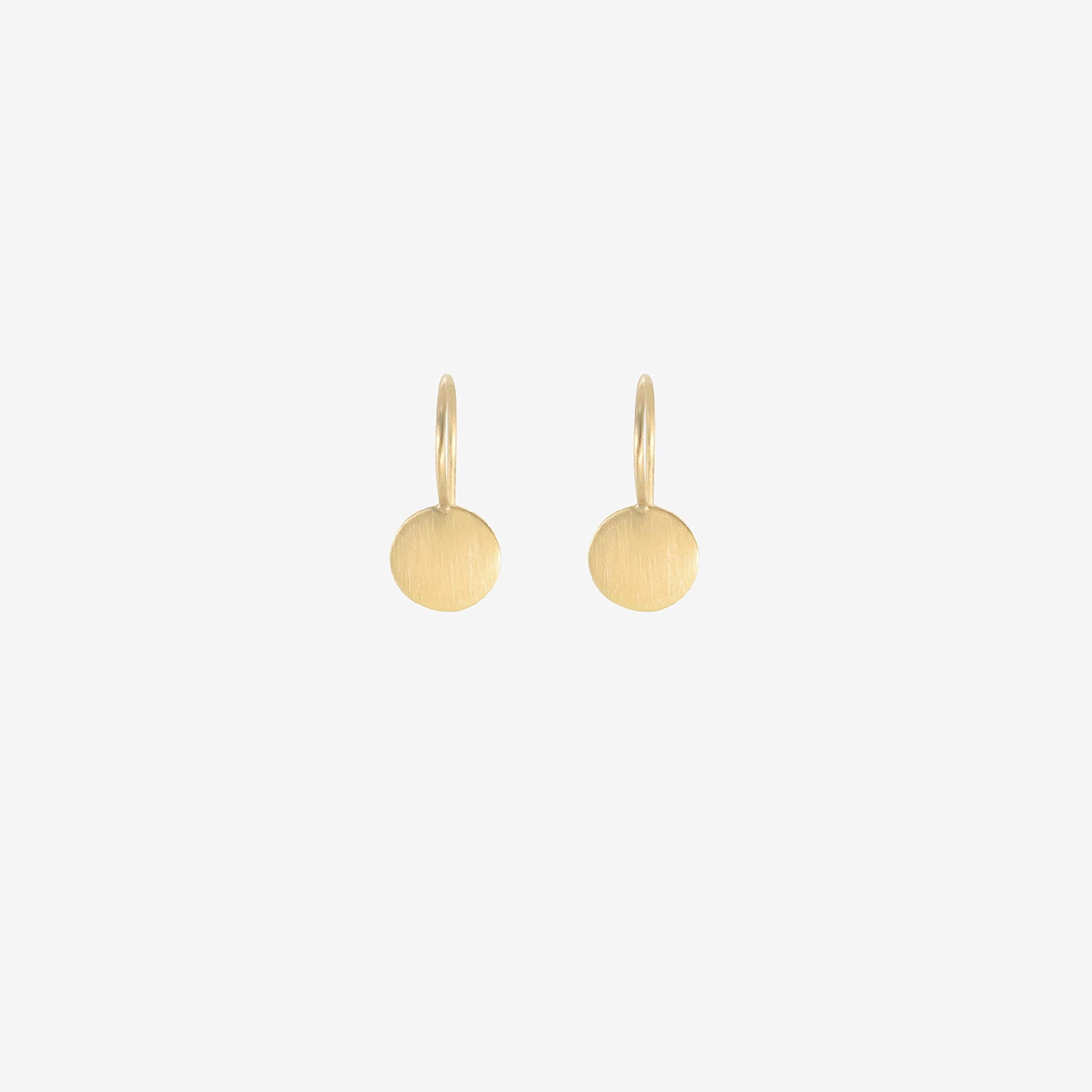 SIA TAYLOR 18K 8MM MOON DROP EARRINGS