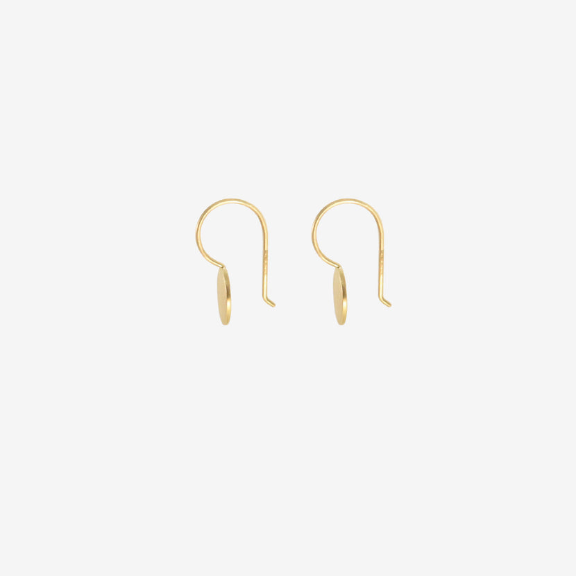 SIA TAYLOR 18K 8MM MOON DROP EARRINGS