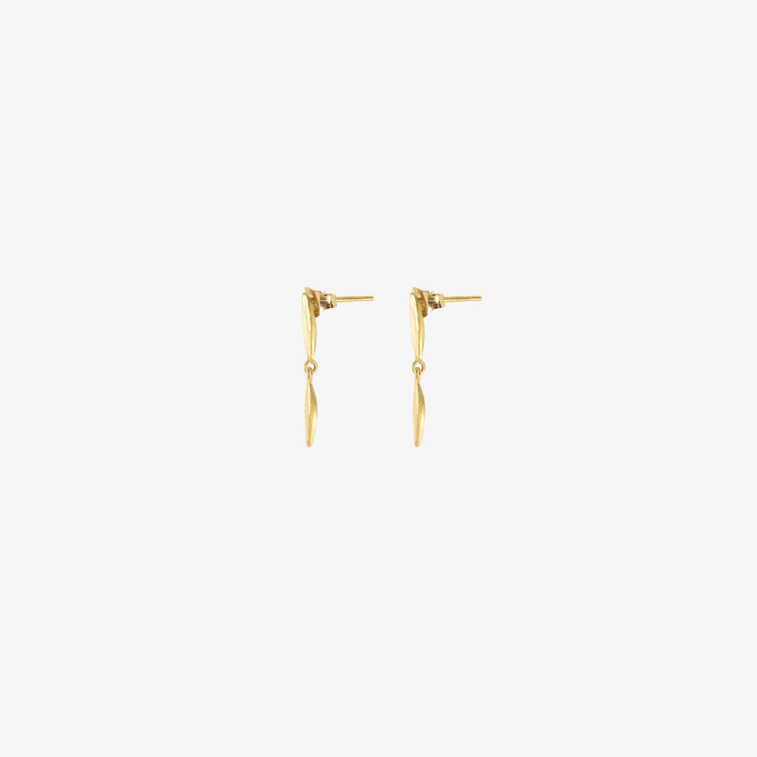 SIA TAYLOR 18K GOLDEN DOUBLE SEED EARRINGS ON POSTS