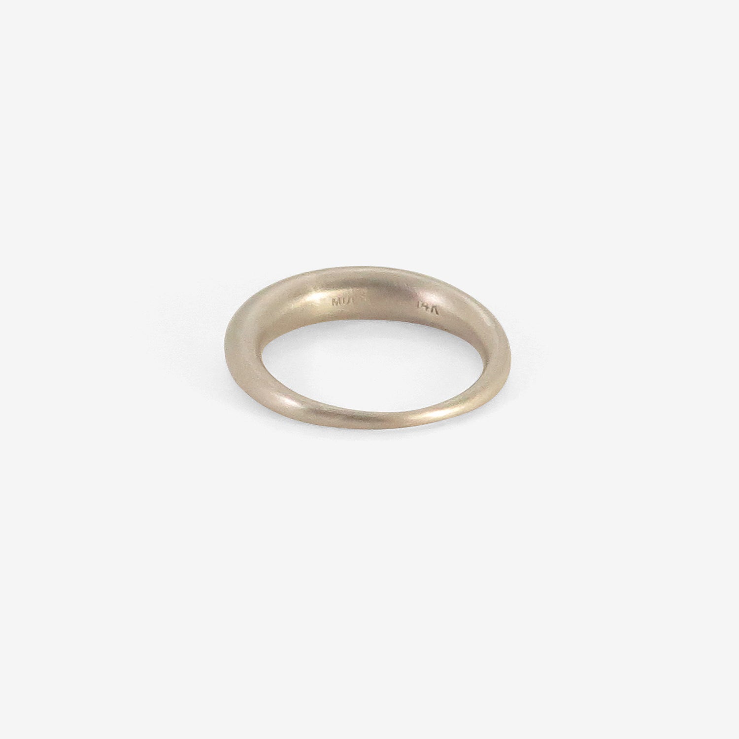TED MUEHLING 14K WHITE GOLD RING, SIZE 7