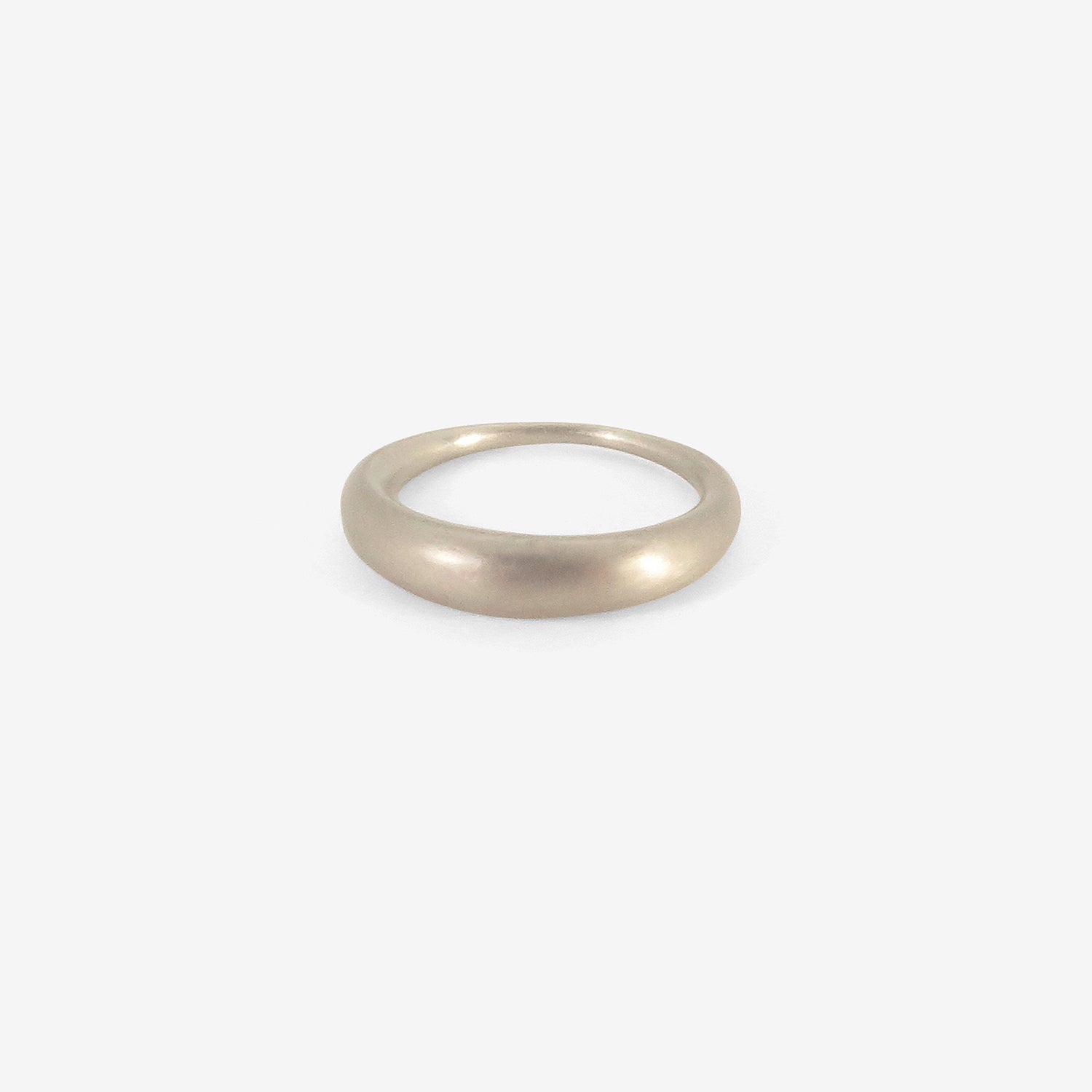 TED MUEHLING 14K WHITE GOLD RING, SIZE 7