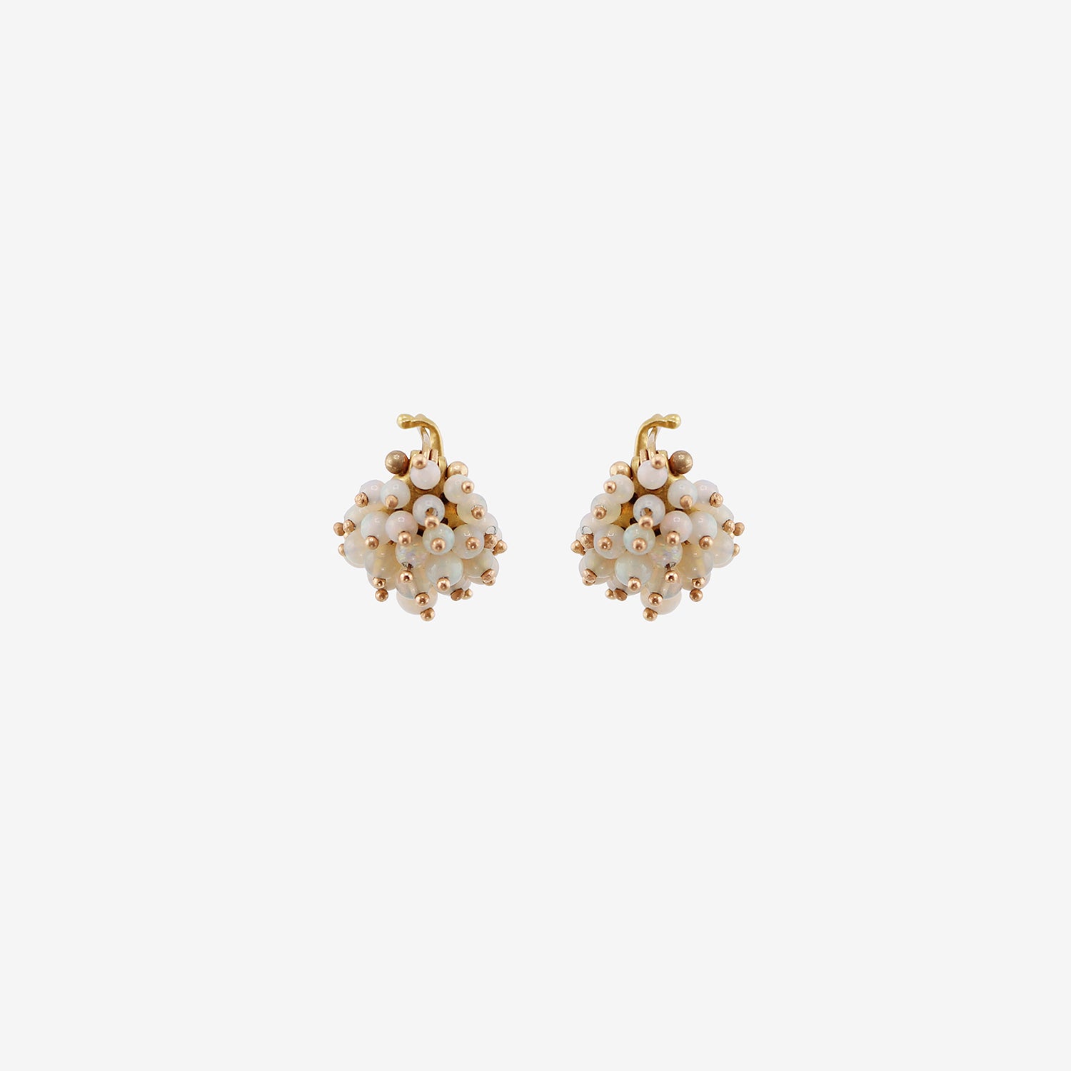 TED MUEHLING 18K & OPAL BASKET EARRINGS