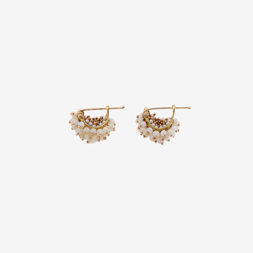 TED MUEHLING 18K & OPAL BASKET EARRINGS