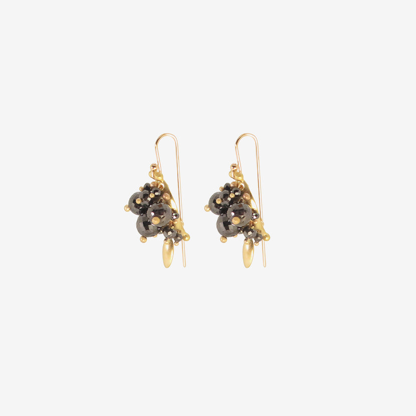 TED MUEHLING 18K & BLACK DIAMOND BUG CLUSTERS