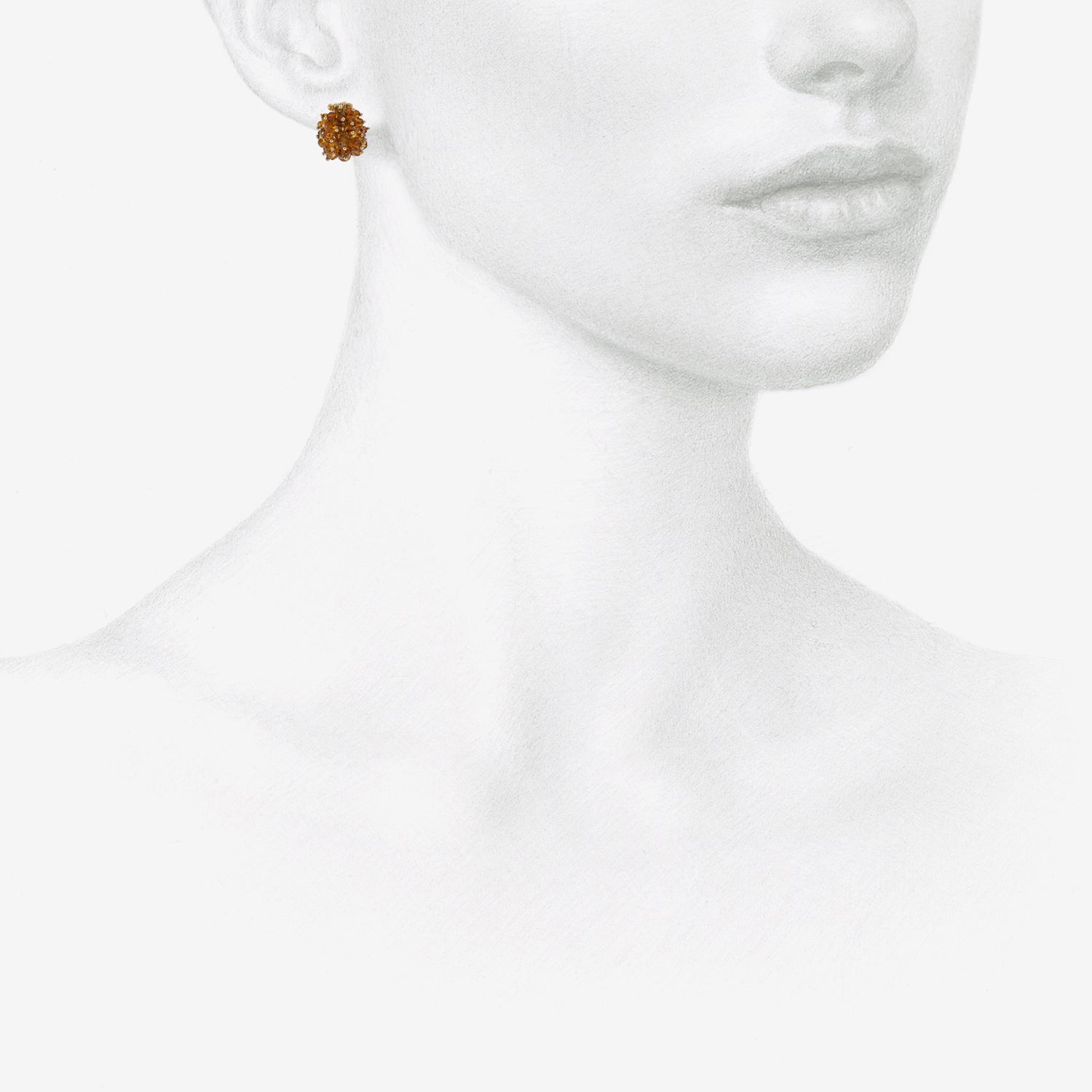 TED MUEHLING 18K & CITRINE LARGE BASKET EARRINGS