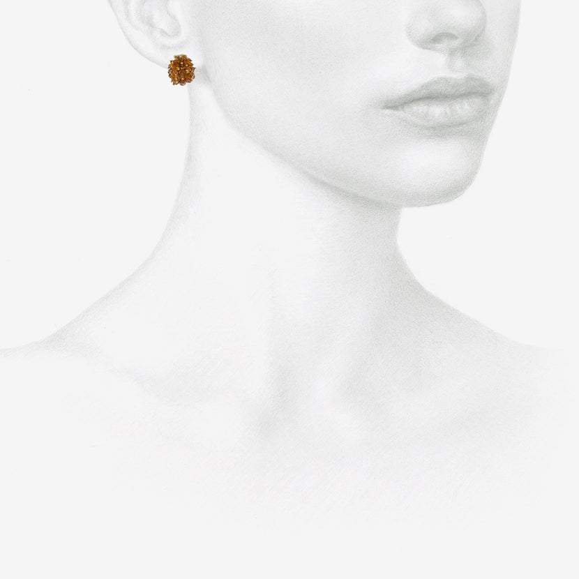 TED MUEHLING 18K & CITRINE LARGE BASKET EARRINGS