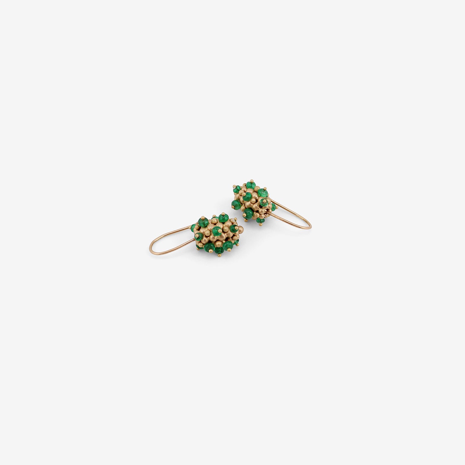 TED MUEHLING 14K & EMERALD LARGE RASPBERRY EARRINGS