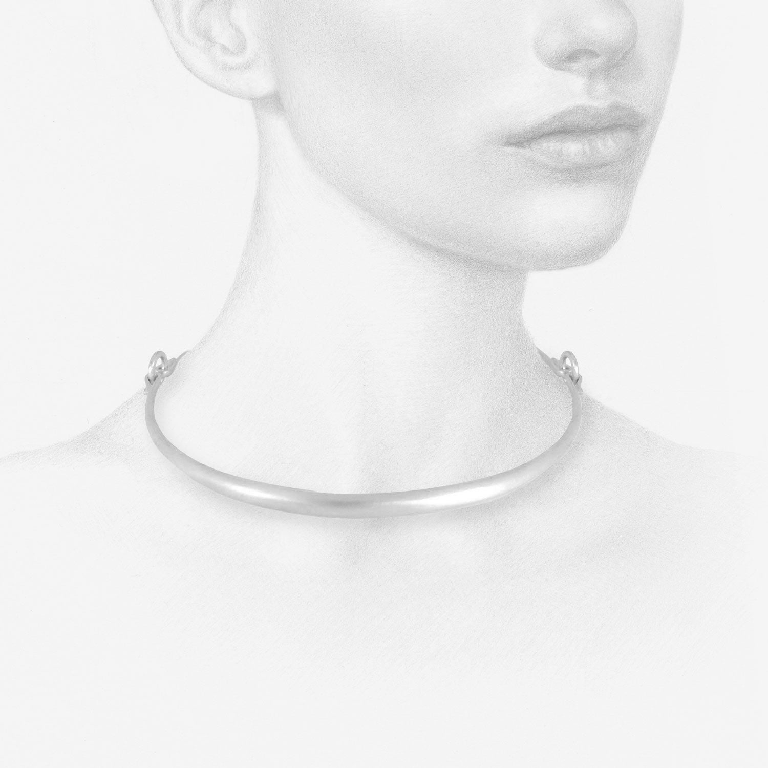 TED MUEHLING STERLING SILVER SIMPLE CHOKER