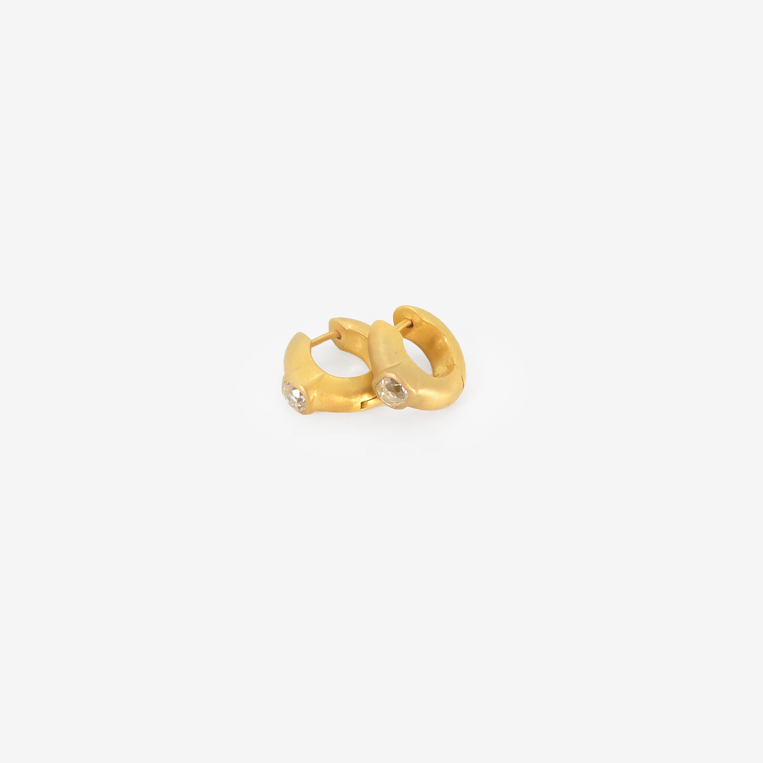 DARIUS 18K 8MM SIGNATURE HOOPS WITH DIAMONDS, 1.02CT