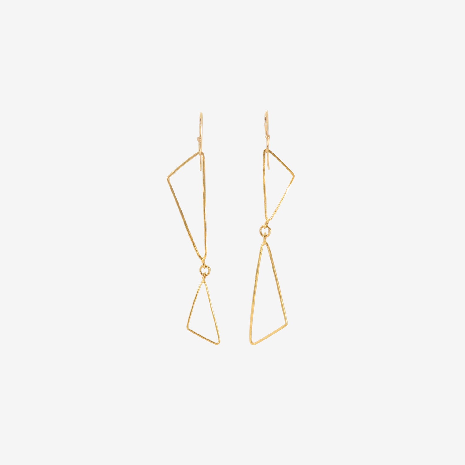 ROSANNE PUGLIESE 22K DOUBLE TRIANGLE EARRINGS