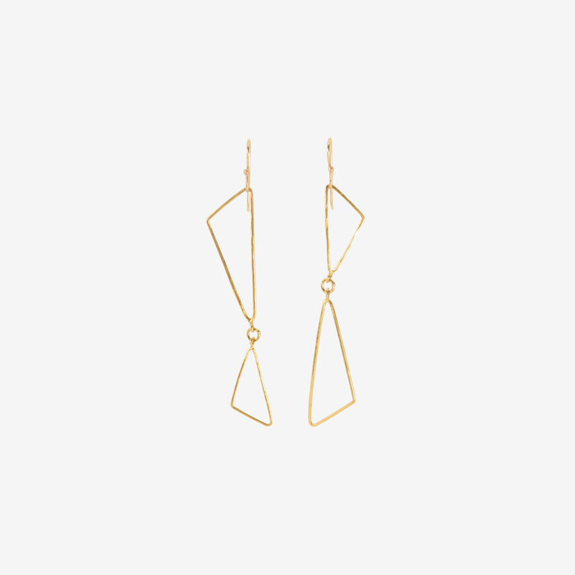 ROSANNE PUGLIESE 22K DOUBLE TRIANGLE EARRINGS