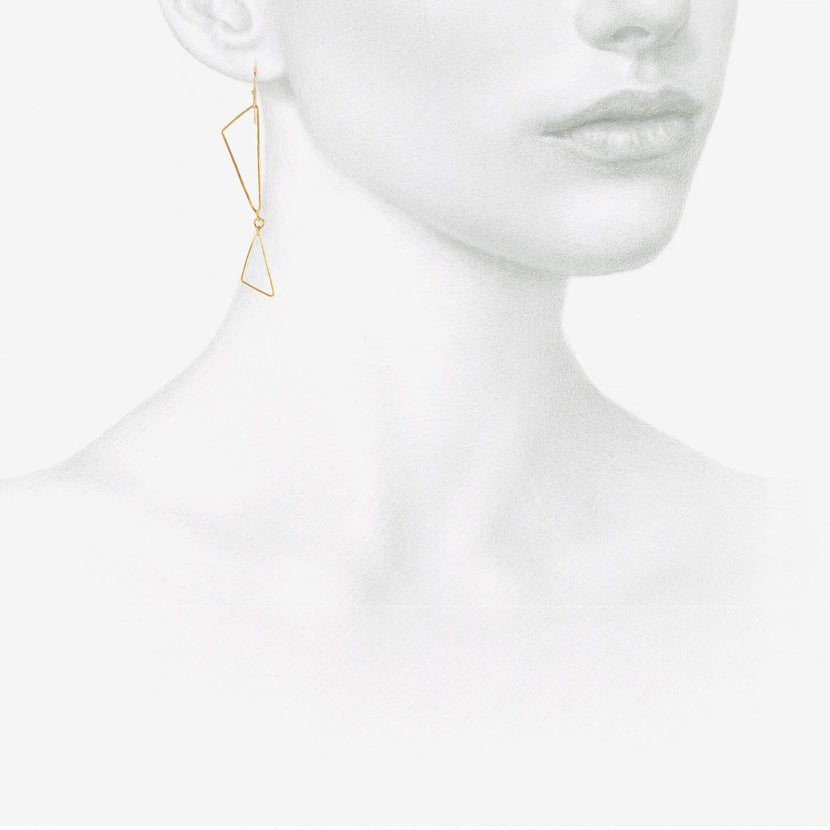 ROSANNE PUGLIESE 22K DOUBLE TRIANGLE EARRINGS