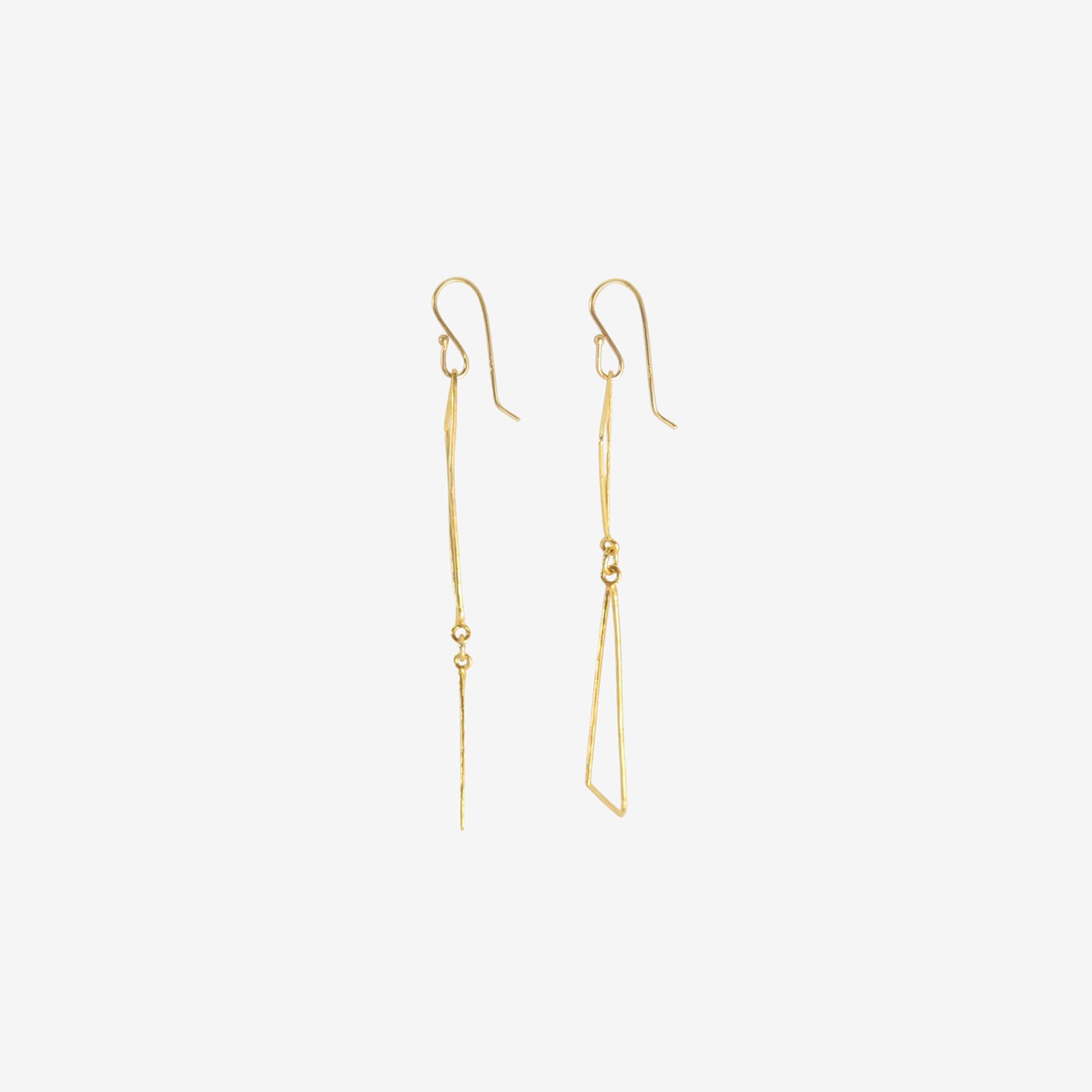 ROSANNE PUGLIESE 22K DOUBLE TRIANGLE EARRINGS