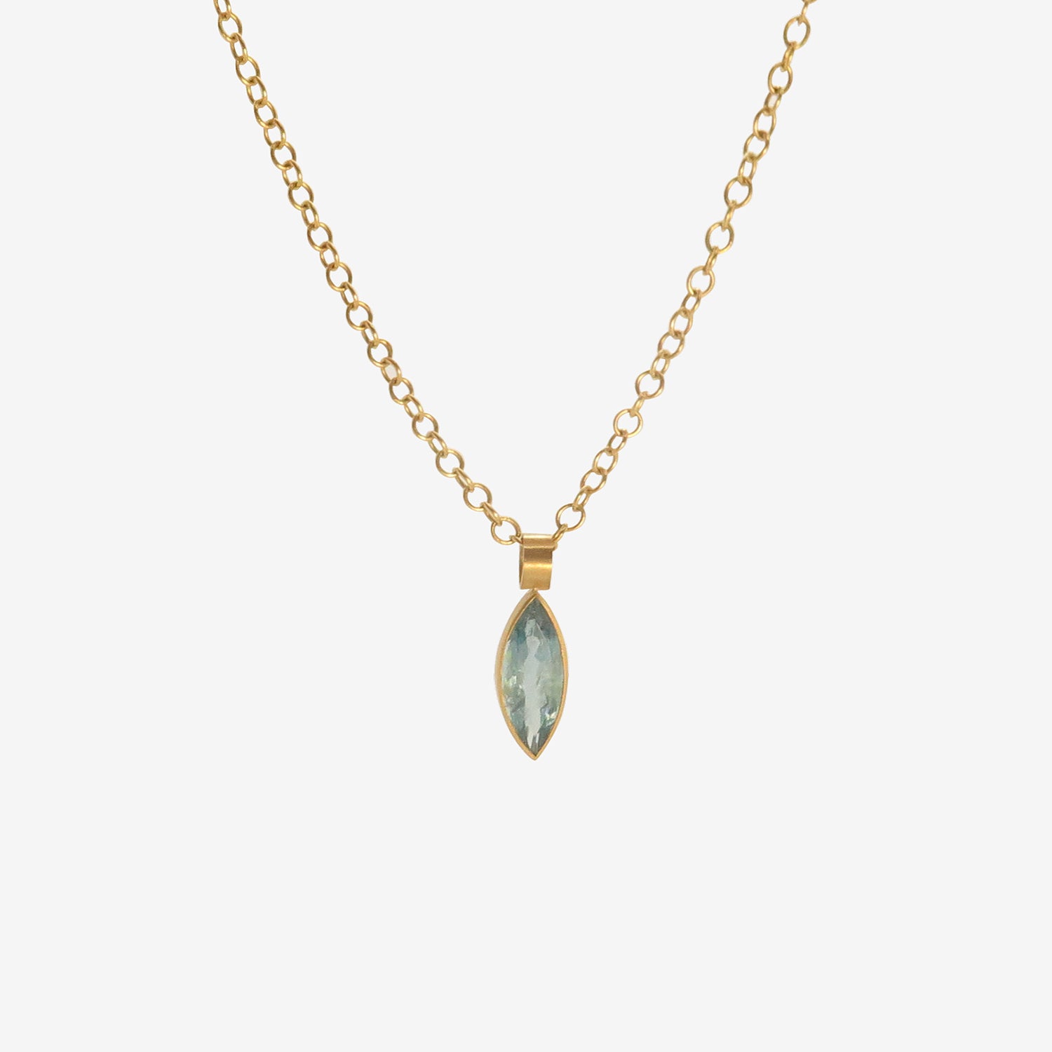 ROSANNE PUGLIESE 22K & FACETED NAVETTE AQUAMARINE PENDANT, 5.5CT