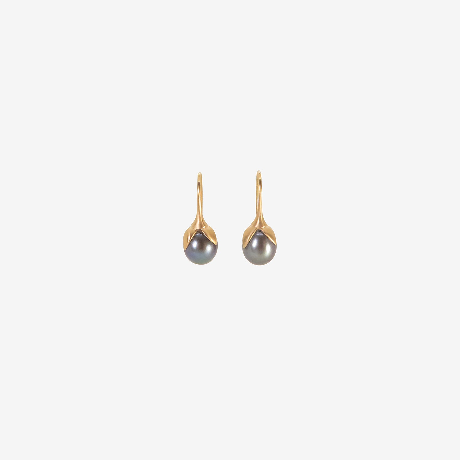 GABRIELLA KISS 14K & BLACK FRESHWATER PEARL EGGPLANT EARRINGS