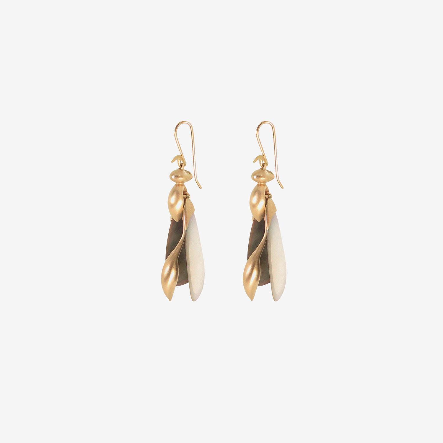 GABRIELLA KISS 10K & BLACK MOTHER-OF-PEARL ARTICULATED WASPS