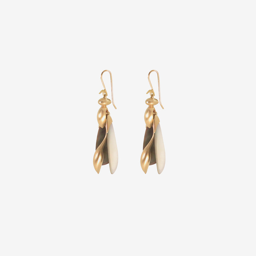 GABRIELLA KISS 10K & BLACK MOTHER-OF-PEARL ARTICULATED WASPS