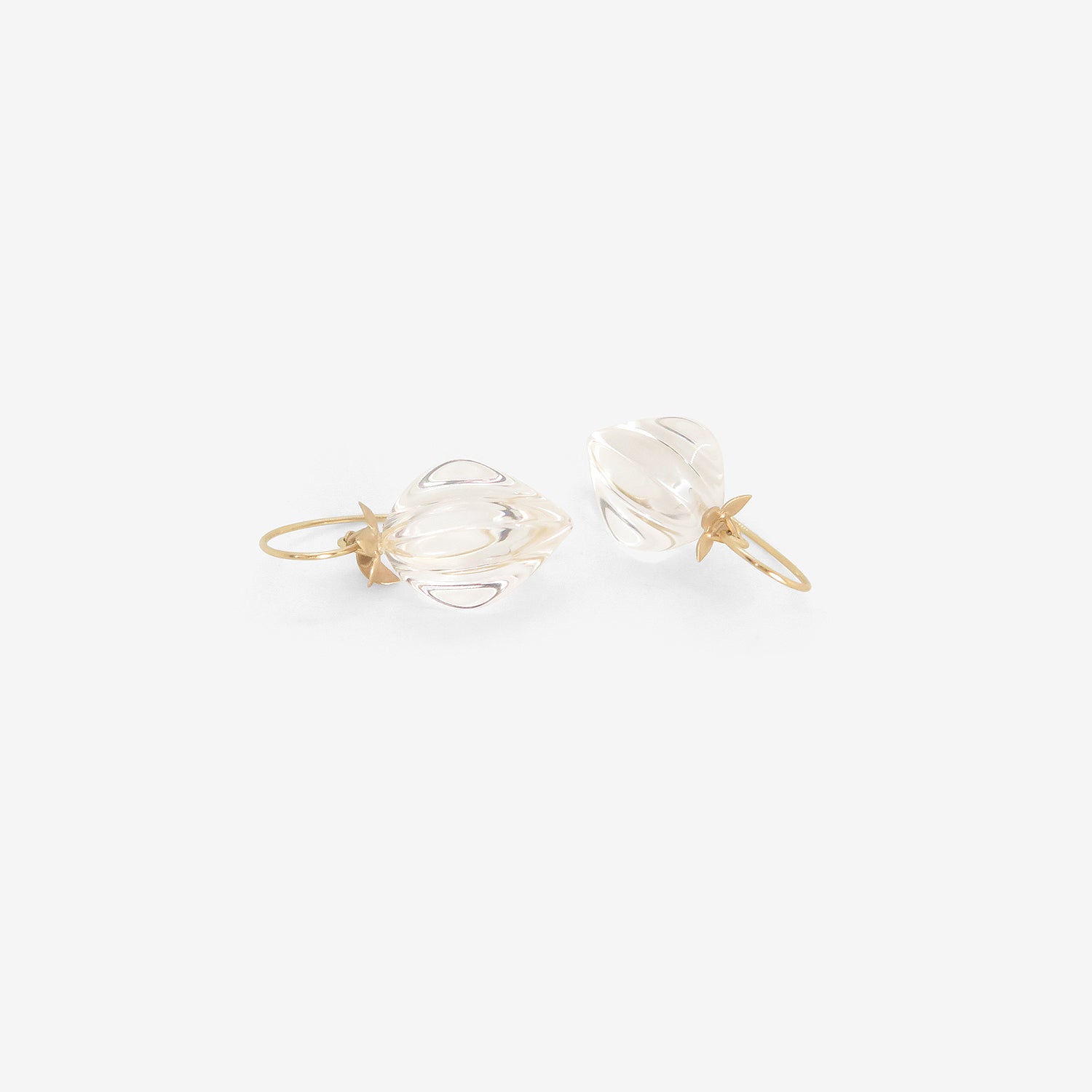 GABRIELLA KISS 14K & CLEAR QUARTZ CHINESE LANTERN EARRINGS