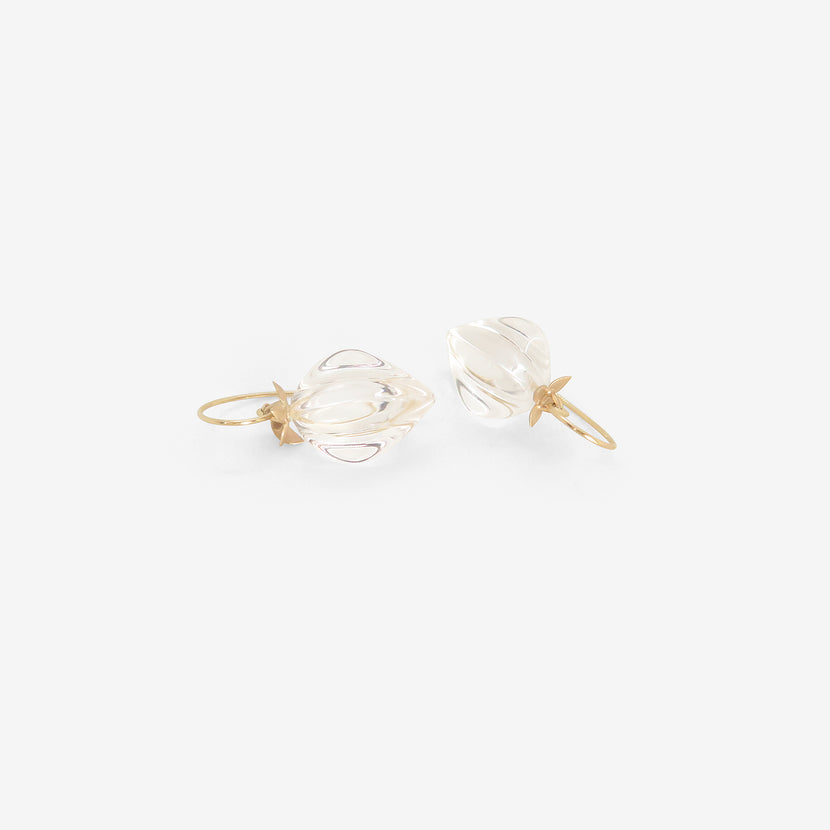 GABRIELLA KISS 14K & CLEAR QUARTZ CHINESE LANTERN EARRINGS
