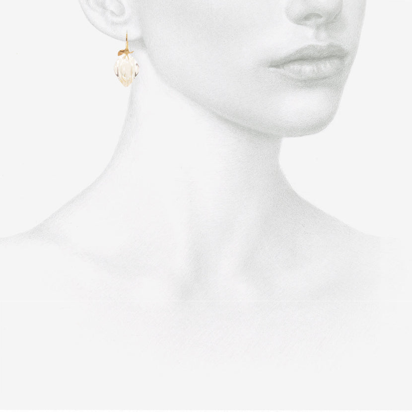 GABRIELLA KISS 14K & CLEAR QUARTZ CHINESE LANTERN EARRINGS