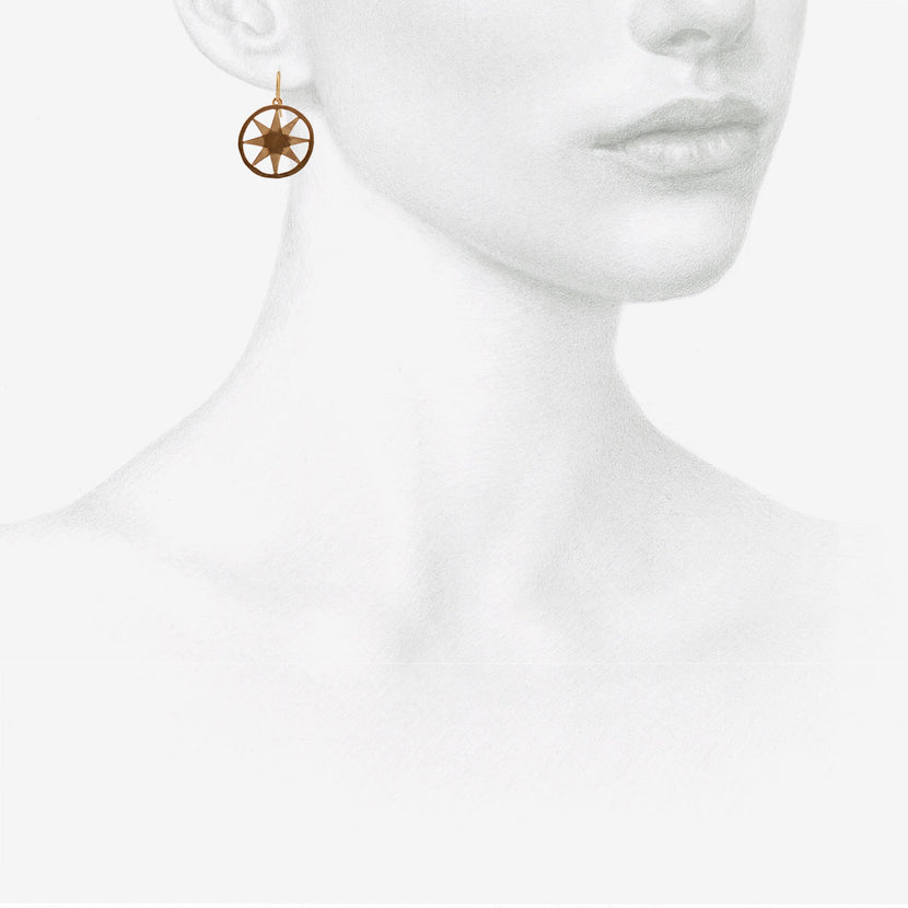 JUDY GEIB 18K COMPASS EARRINGS