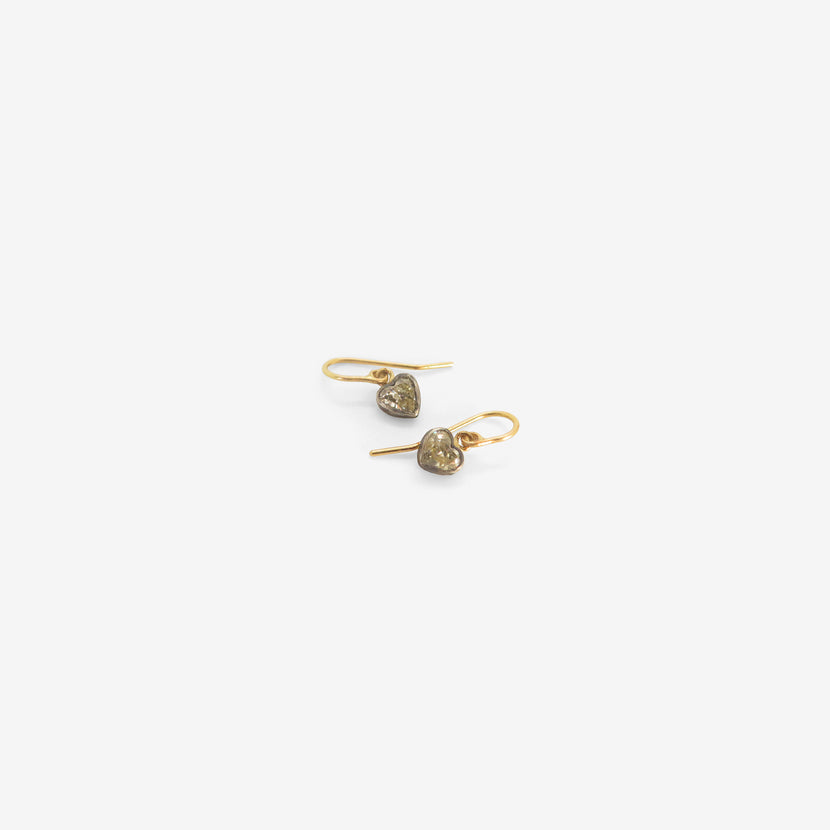 JUDY GEIB OXIDIZED SILVER & HEART SHAPED DIAMOND EARRINGS, .93CT
