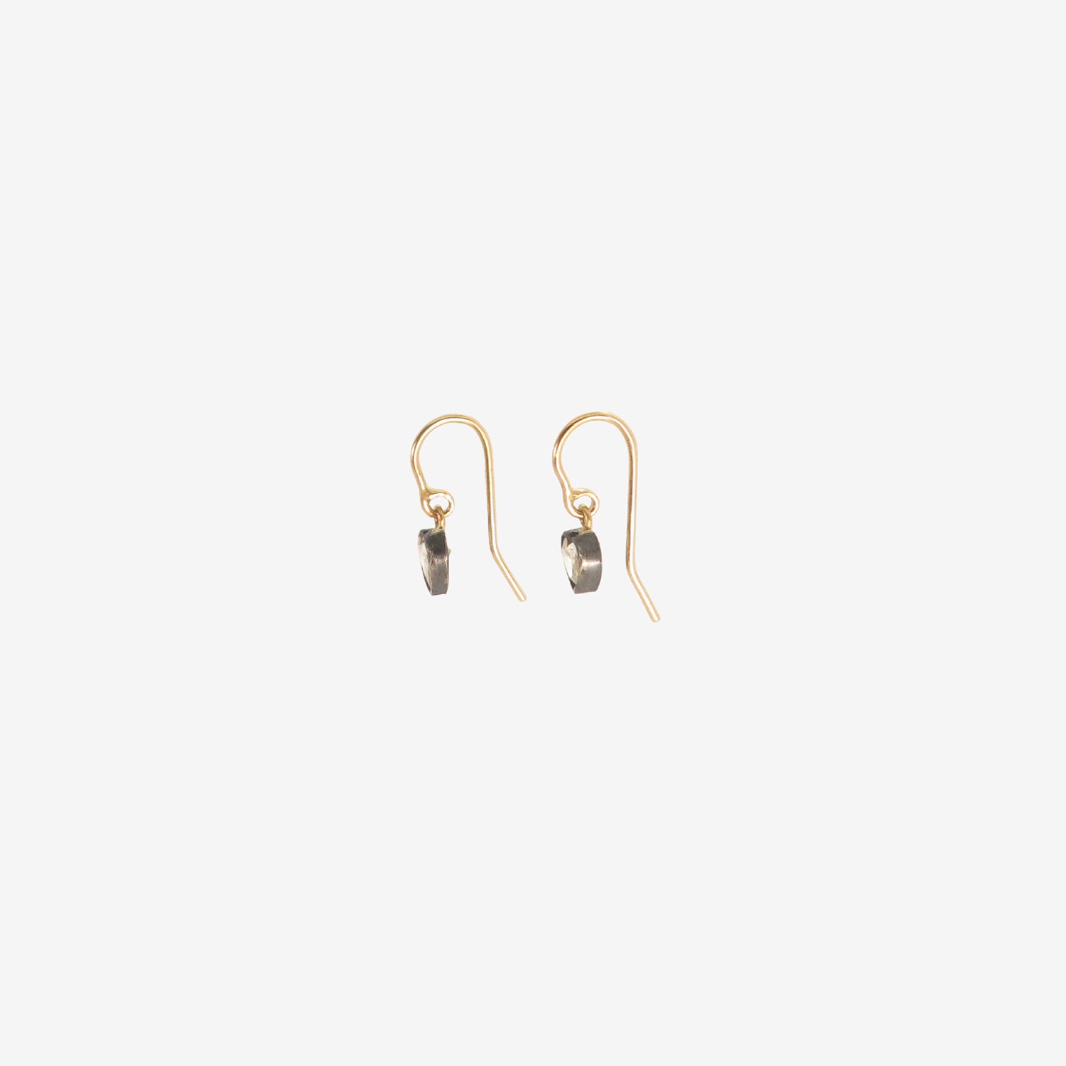 JUDY GEIB OXIDIZED SILVER & HEART SHAPED DIAMOND EARRINGS, .93CT