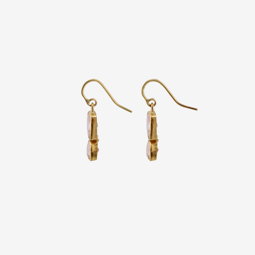 JUDY GEIB 18K & SQUARE MORGANITE DOUBLE DROP EARRINGS, 7.13CT