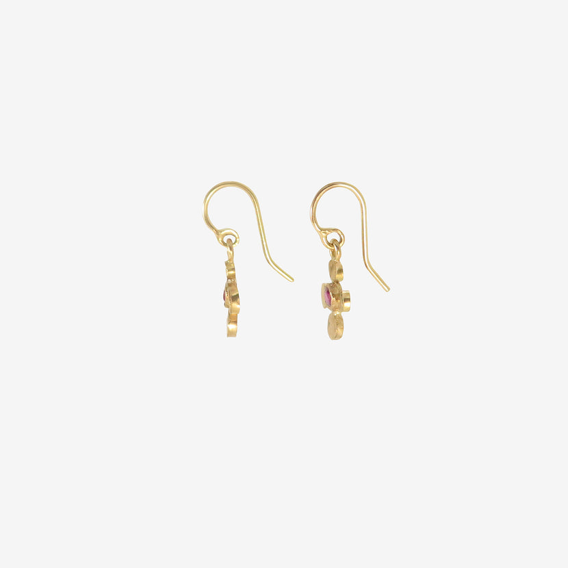 JUDY GEIB 22K & RUBY TINY SQUASH EARRINGS