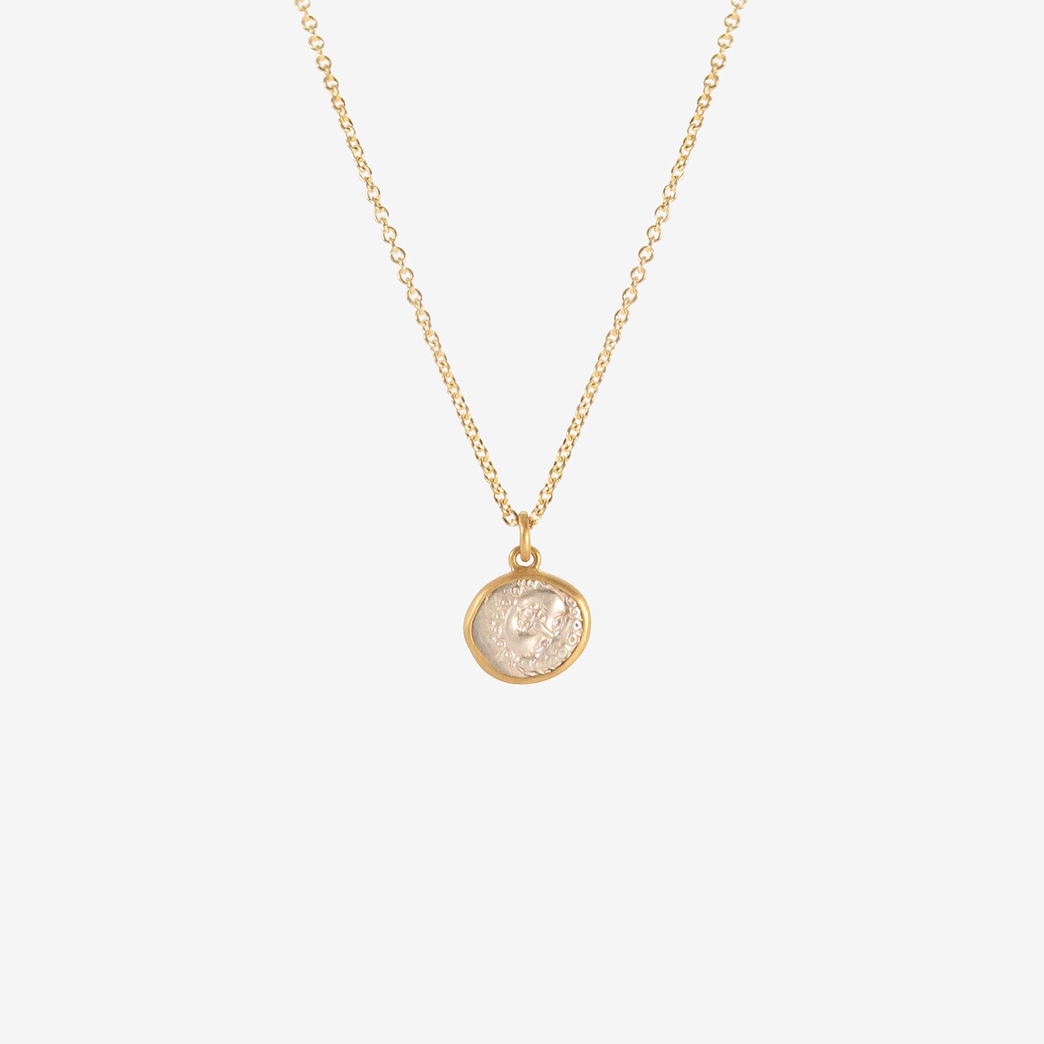 LOLA BROOKS 22K ANCIENT GREEK ANCHOR WITH CRAWFISH / GORGON HEAD OF MEDUSA COIN PENDANT, 400 BC