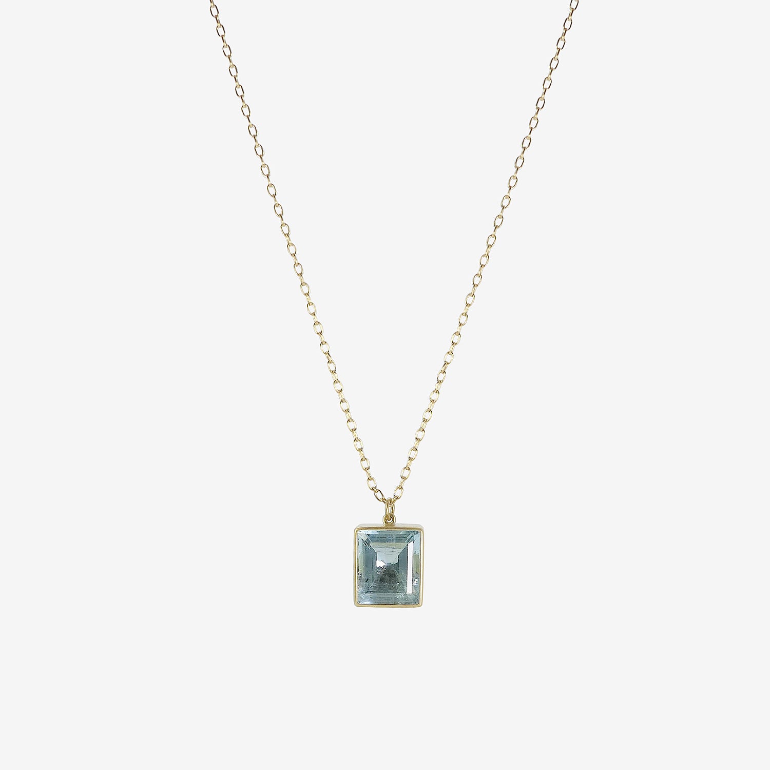LOLA BROOKS 18K & AQUAMARINE CUBE PENDANT, 11.64CT