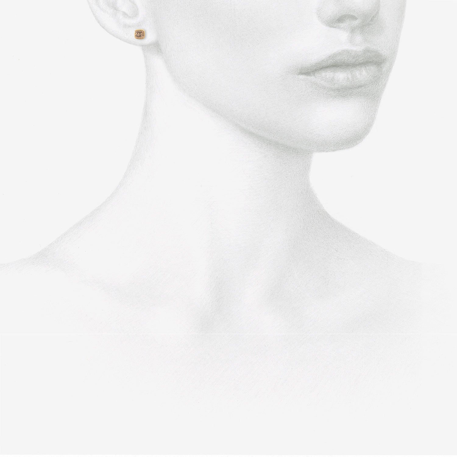 LOLA BROOKS 18K & CUSHION-CUT CHAMPAGNE DIAMOND STUDS, 1.37CT