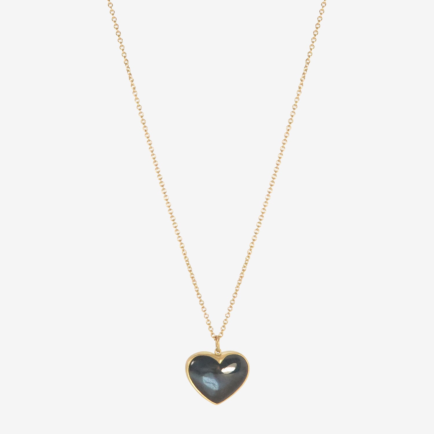 LOLA BROOKS 18K & LARGE DEEP BLUE TOURMALINE SWEETHEART NECKLACE, 11.04CT
