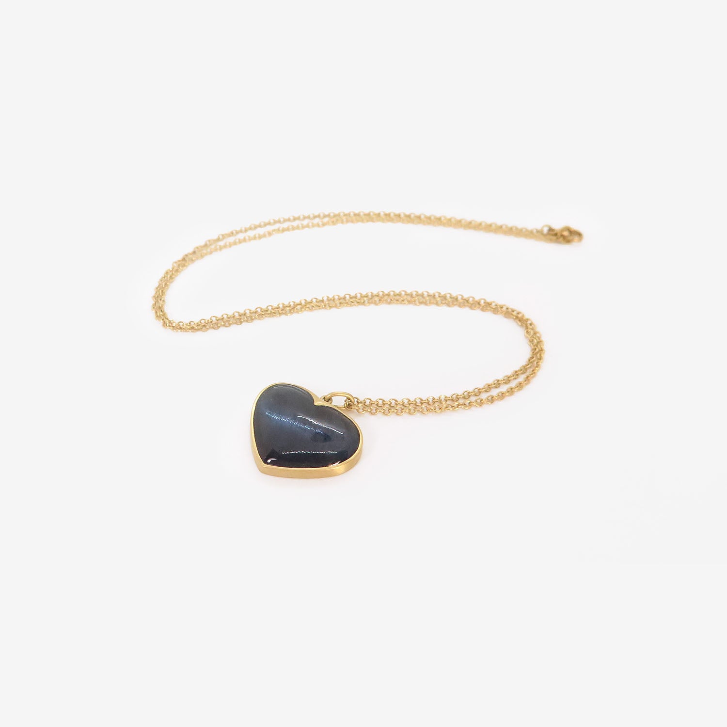LOLA BROOKS 18K & LARGE DEEP BLUE TOURMALINE SWEETHEART NECKLACE, 11.04CT