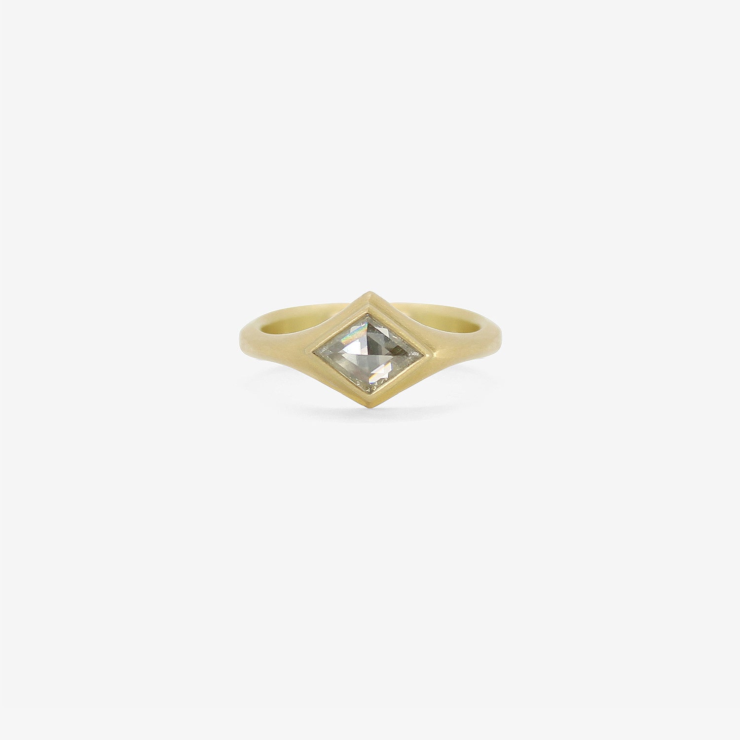 LOLA BROOKS 18K & DIAMOND-SHAPED DIAMOND RING, .87CT