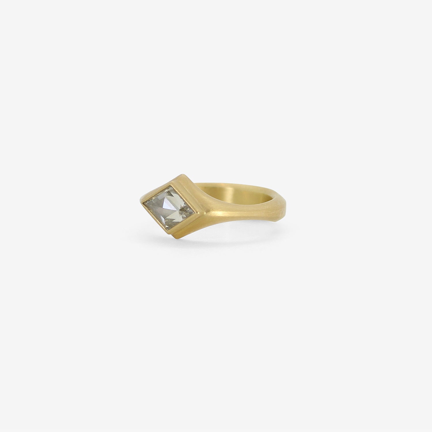 LOLA BROOKS 18K & DIAMOND-SHAPED DIAMOND RING, .87CT