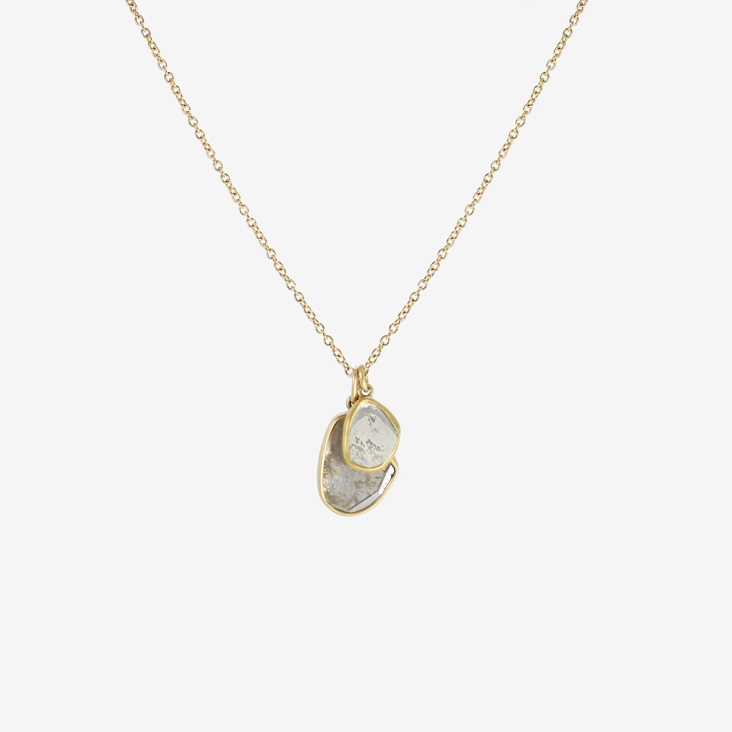 LOLA BROOKS 18K & DOUBLE DIAMOND SHARD PENDANT, 2.87CT