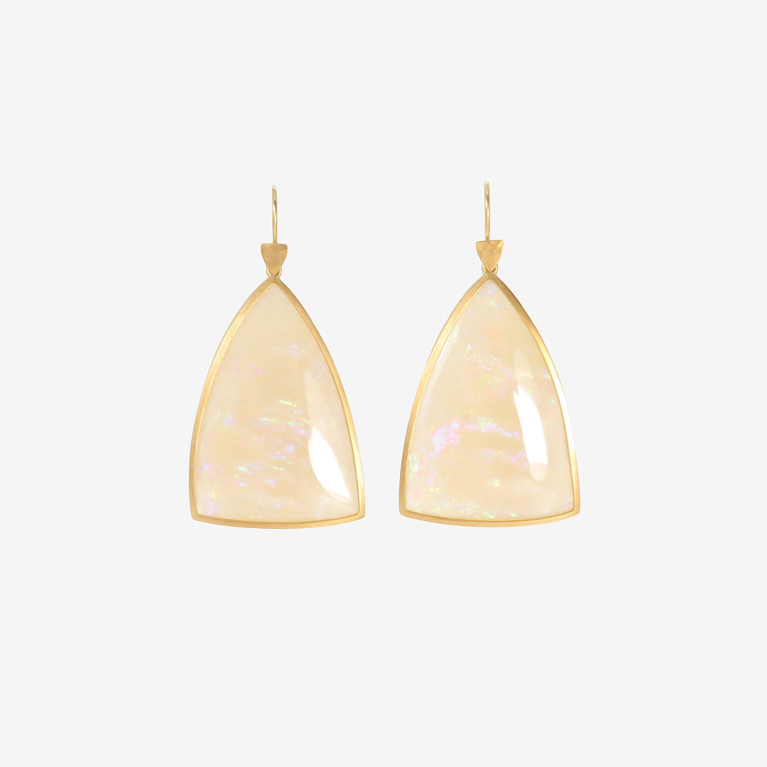 LOLA BROOKS 22K & AUSTRALIAN OPAL SHIELD EARRINGS, 56.39CT