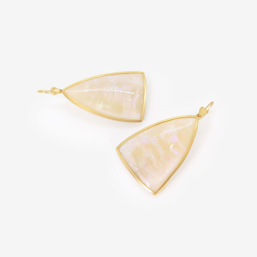 LOLA BROOKS 22K & AUSTRALIAN OPAL SHIELD EARRINGS, 56.39CT