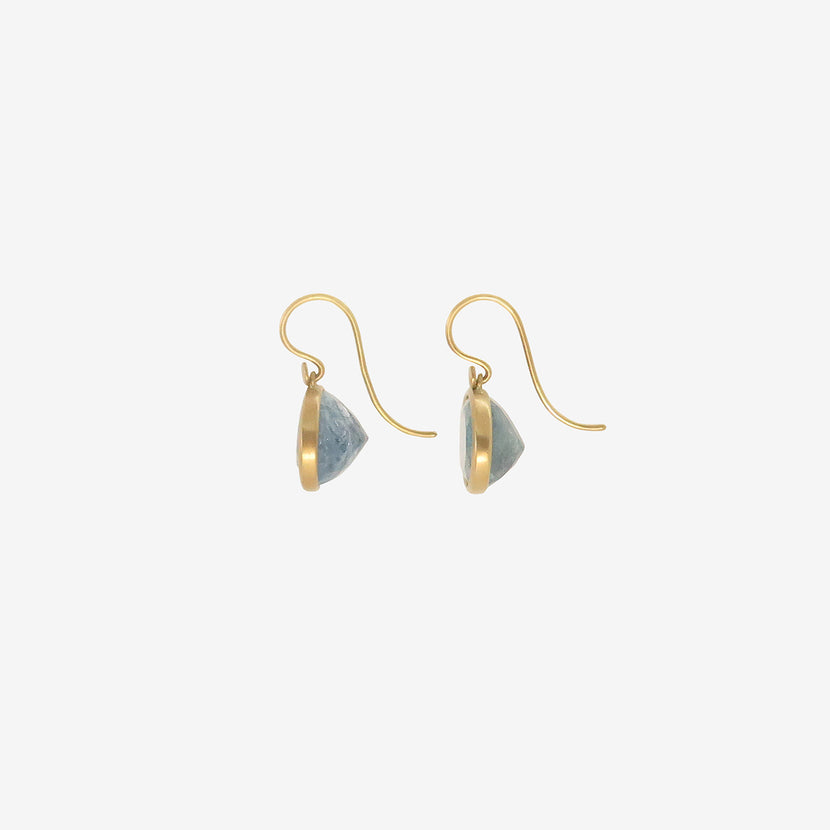 LOLA BROOKS 18K & OVAL AQUAMARINE EARRINGS, 16.13CT