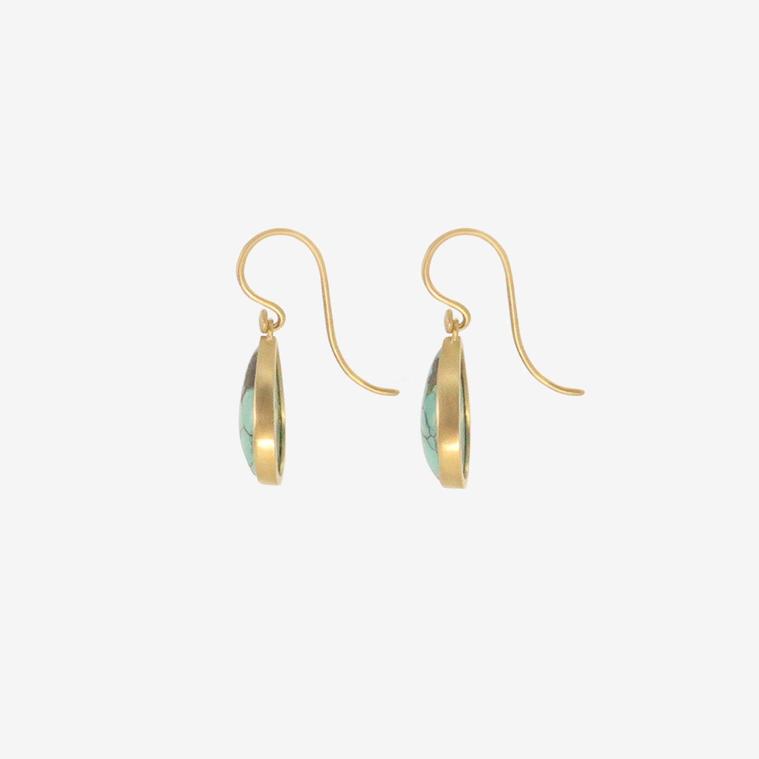 LOLA BROOKS 18K & TEARDROP-SHAPED TIBETAN TURQUOISE EARRINGS, 8.91CT