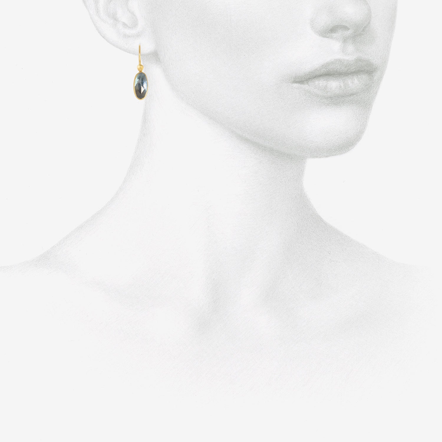 LOLA BROOKS 18K & TINY ELONGATED OVAL LONDON BLUE TOPAZ EARRINGS, 4.82CT