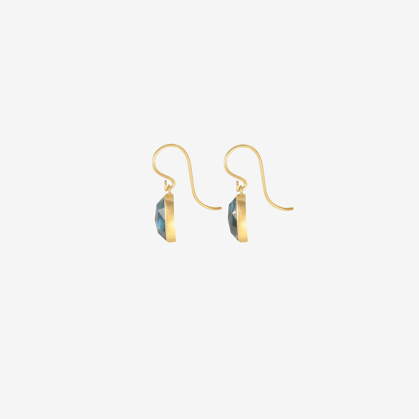 LOLA BROOKS 18K & TINY ELONGATED OVAL LONDON BLUE TOPAZ EARRINGS, 4.82CT