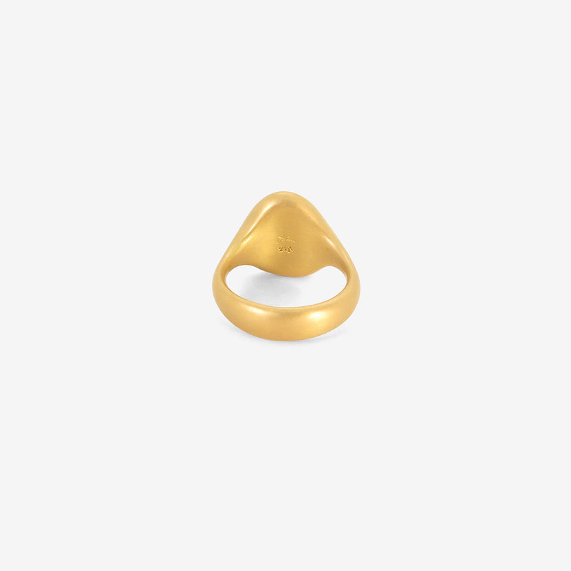 LOLA BROOKS 22K & COLOMBIAN EMERALD PEBBLE CAST RING, 3.35CT