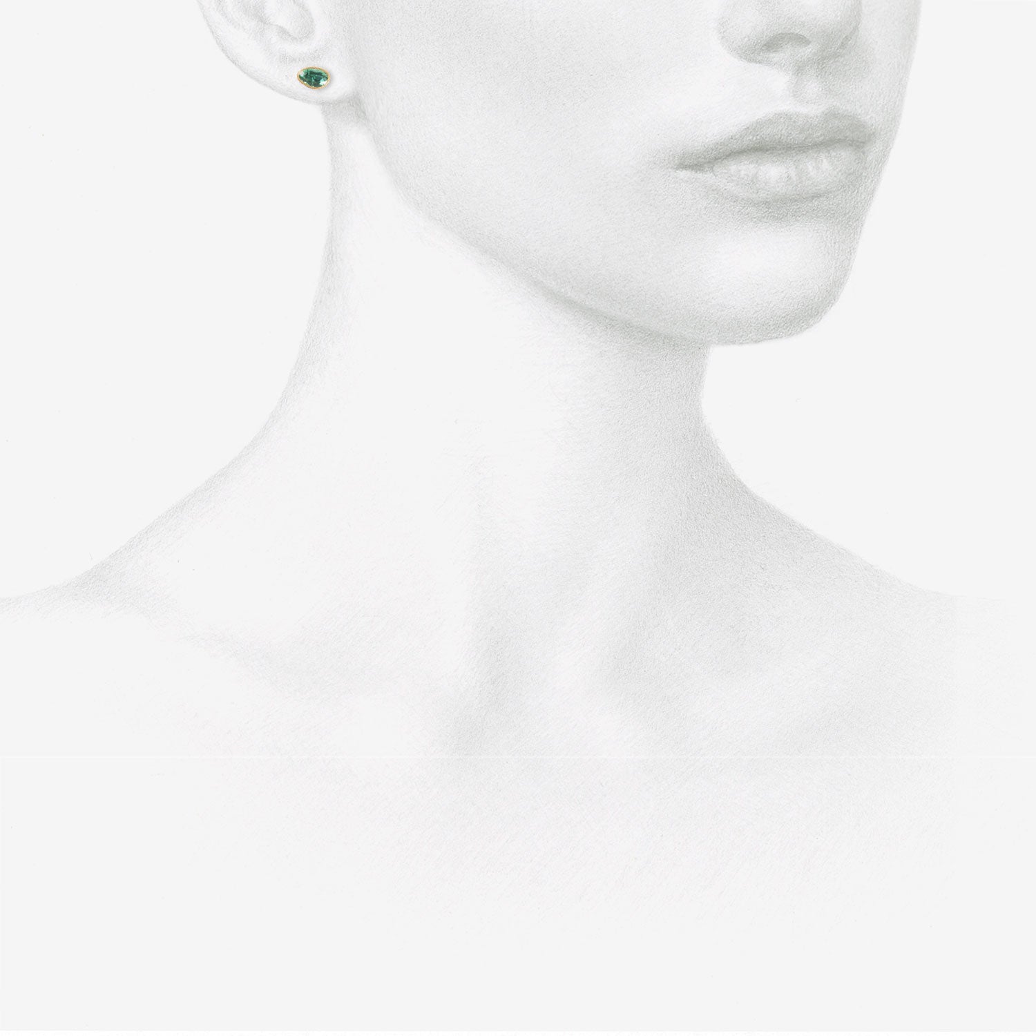 LOLA BROOKS 18K & EMERALD PEBBLE SEQUIN STUDS, 1.42CT