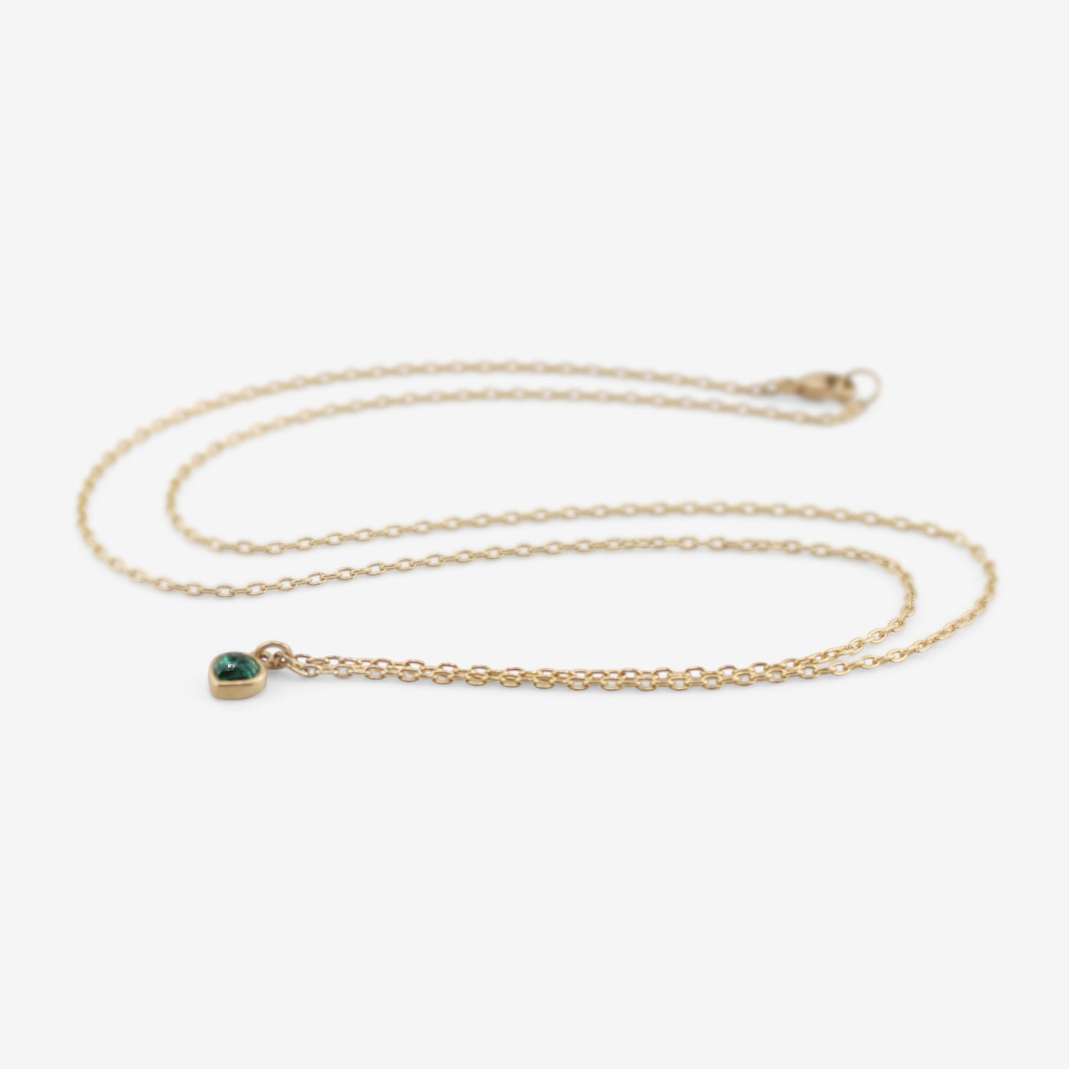 LOLA BROOKS 18K & TINY EMERALD SWEETHEART PENDANT, .11CT