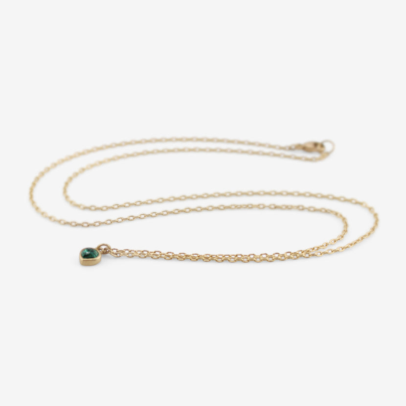 LOLA BROOKS 18K & TINY EMERALD SWEETHEART PENDANT, .11CT