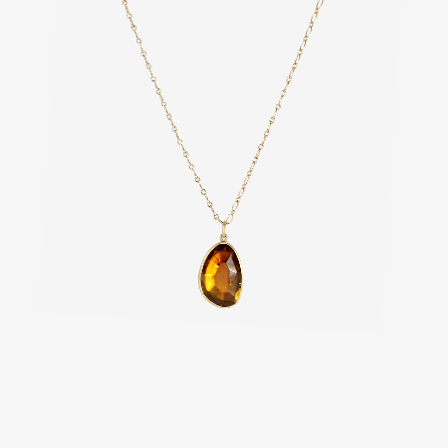 LOLA BROOKS 18K & GOLDEN TOURMALINE SEQUIN PEBBLE PENDANT, 5.16CT
